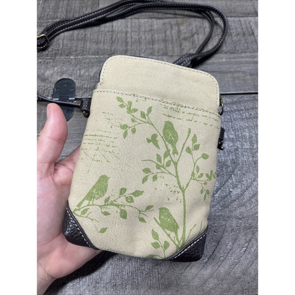 CHALA Crossbody CANVAS Bag BIRD BOTANICAL POCKET VEGAN Boho - Picture 4 of 7